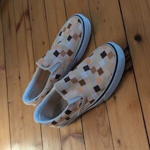 Tan Checker Vans (Breast Cancer Awareness)